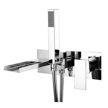 The Dunk wall mounted waterfall bath shower mixer